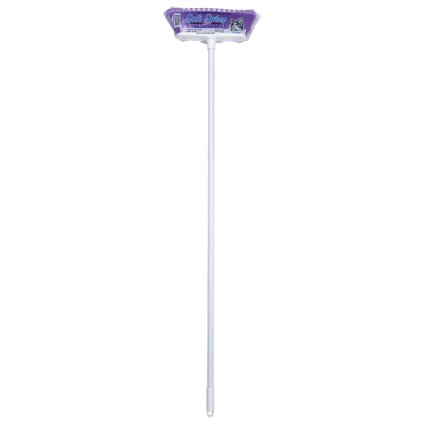 The Original Soft Sweep Magnetic Action Broom Assorted Colors with White Metal Handles