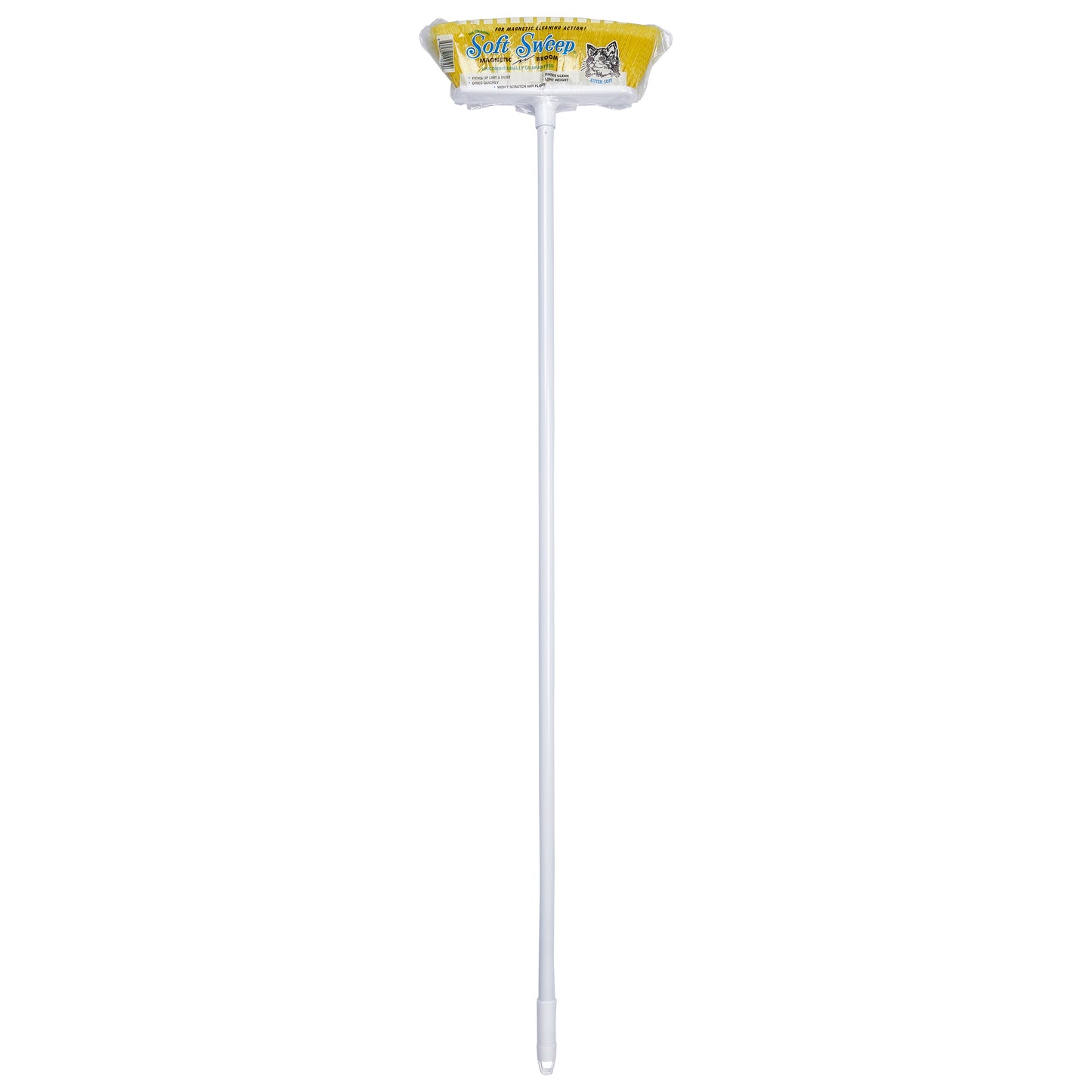 The Original Soft Sweep Magnetic Action Broom Assorted Colors with White Metal Handles