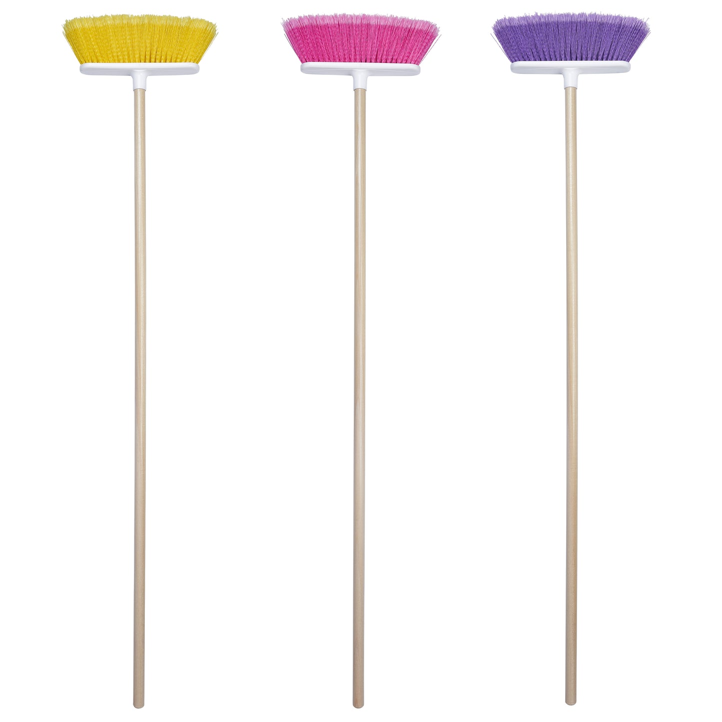 The Original Soft Sweep Magnetic Action Broom Assorted Colors with Natural Finish Wood Handles